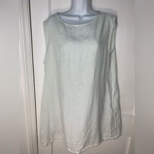 bryn Walker Light Mint Green White Sleeveless Tunic with Pockets